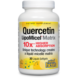 Natural Factors Quercetin LipoMicel Matrix 250 mg, 60 softgels, front of bottle