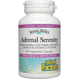 Natural Factors Stress-Relax Adrenal Serenity, 60 veg capsules, front of bottle