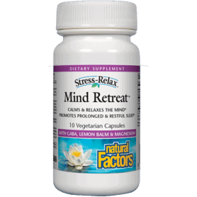 Natural Factors Stress-Relax Mind Retreat, 60 veg capsules, front of bottle