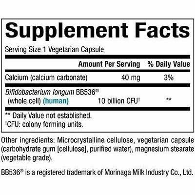 Natural Factors TravelBiotic 10 Billion 60 veg capsules supplement facts label