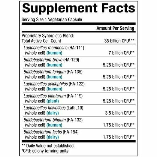 Natural Factors Ultimate Probiotic Senior's 35 Billion 30 veg capsules supplement facts label