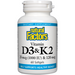 Natural Factors Vitamin D3 and K2, 60 softgels, front of bottle