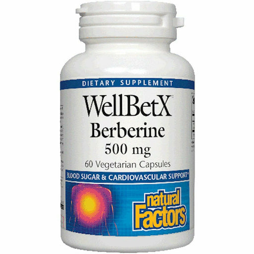Natural Factors WellBetX Berberine 500 mg, 60 veg capsules, front of bottle