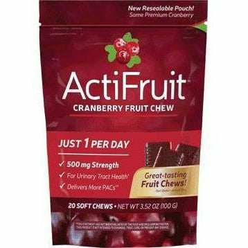 Nature's Way ActiFruit with Cran-Max, 20 chewables, front of bag