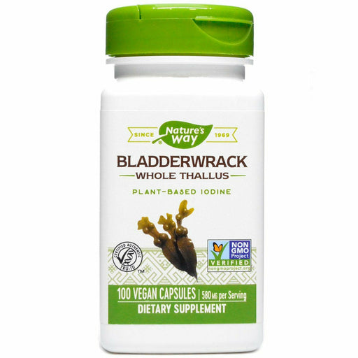 Nature's Way Bladderwrack 580 mg, 100 vegetarian capsules, front of bottle