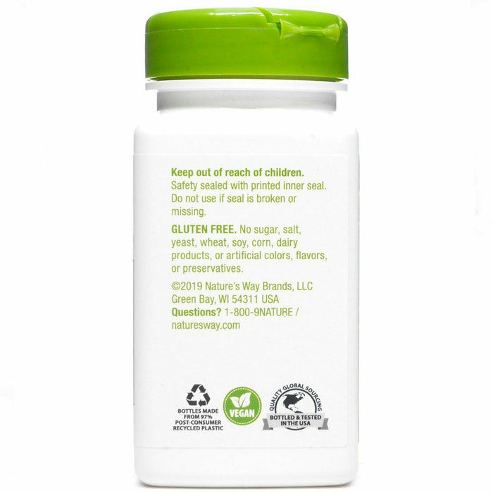 Nature's Way Bladderwrack 580 mg 100 vegetarian capsules label information panel