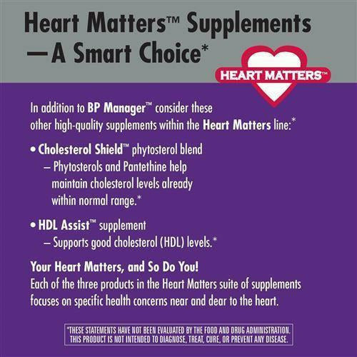 Nature's Way BP Manager 90 tablets label information panel