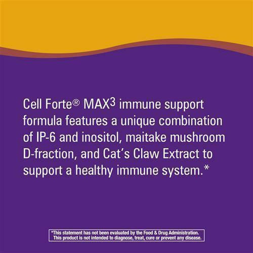Nature's Way Cell Forte MAX3 120 capsules label information panel 2