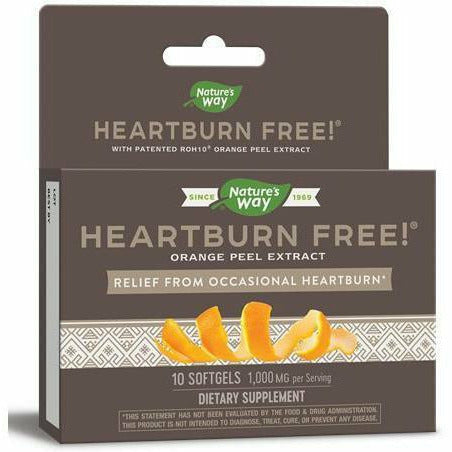 Nature's Way Heartburn Free with ROH10 1000 mg, 10 softgels, front of box