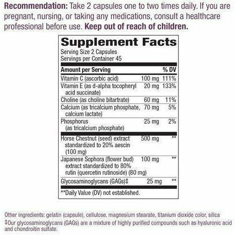 Nature's Way Hem-Care 90 capsules supplement facts label