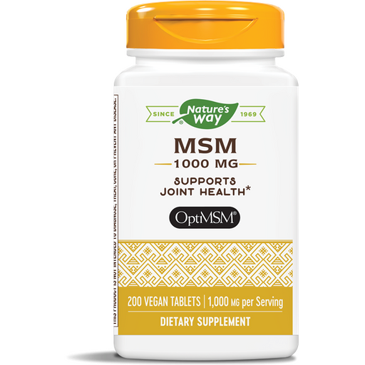Nature's Way MSM 1000 mg, 200 tablets, front of bottle
