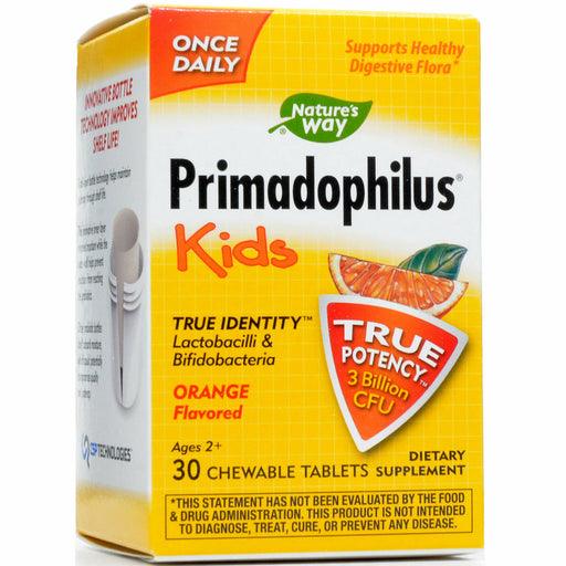 Nature's Way Primadophilus Kids Orange, 30 chewable tablets, front of box