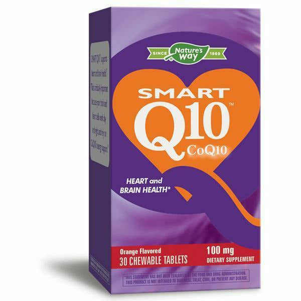 Nature's Way SMART Q10 CoQ10 Orange Creme 100 mg, 30 chewables, front of box