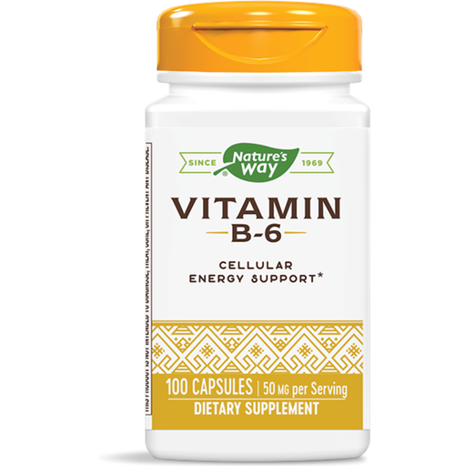 Nature's Way Vitamin B6 50 mg, 100 capsules, front of bottle