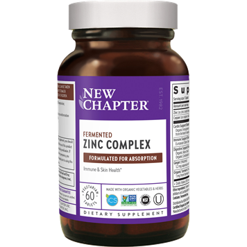 New Chapter Fermented Zinc Complex, 60 tablets, front of bottle