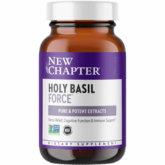 New Chapter Holy Basil Force, 120 liquid veg capsules, front of bottle