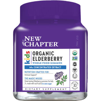 New Chapter Kids Organic Elderberry Gummies, 30 gummies, front of bottle