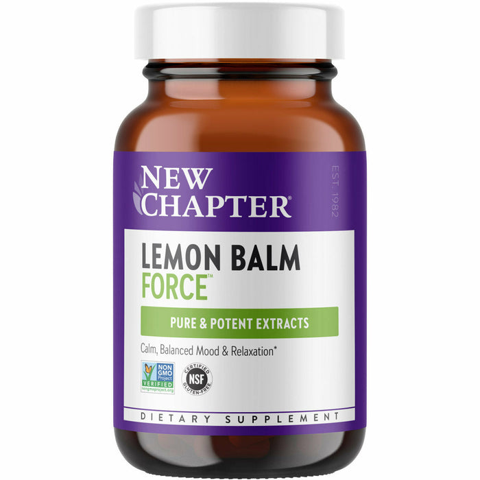 New Chapter Lemon Balm Force, 30 liquid veg capsules, front of bottle