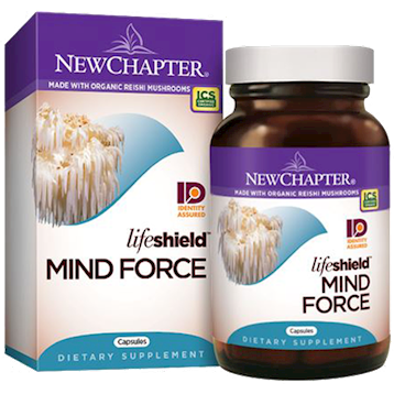 New Chapter LifeShield Mind Force, 60 veg capsules, front of bottle and box