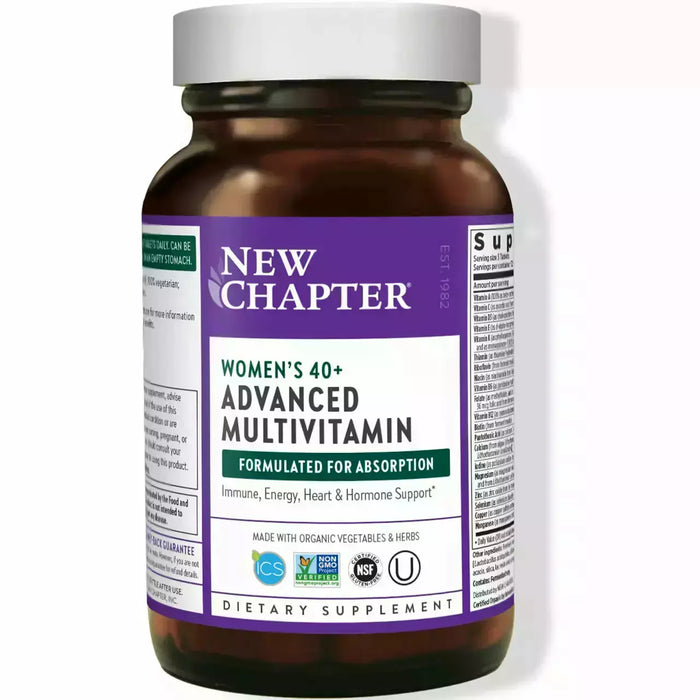 New Chapter Women's 40+ Advanced Multivitamin, 96 tablets, front of bottle