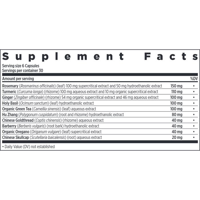 New Chapter Zyflamend Mini Softgels 180 softgels supplement facts label