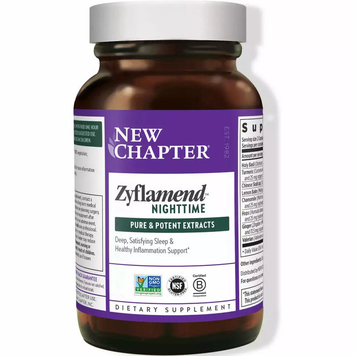 New Chapter Zyflamend Nighttime, 60 liquid veg capsules, front of bottle