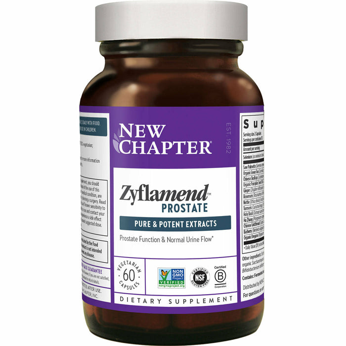 New Chapter Zyflamend Prostate, 60 veg capsules, front of bottle
