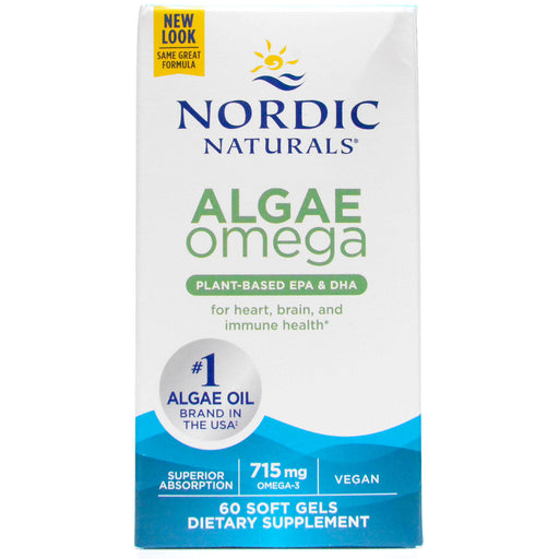 Nordic Naturals Algae Omega, 60 softgels, front of box