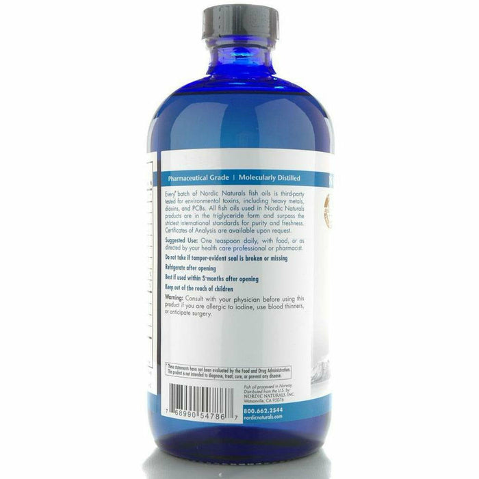 Nordic Naturals Arctic Cod Liver Oil Orange label information panel 2