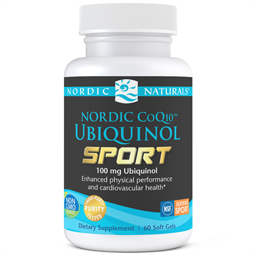 Nordic Naturals CoQ10 Ubiquinol Sport 100 mg, 60 softgels, front of bottle