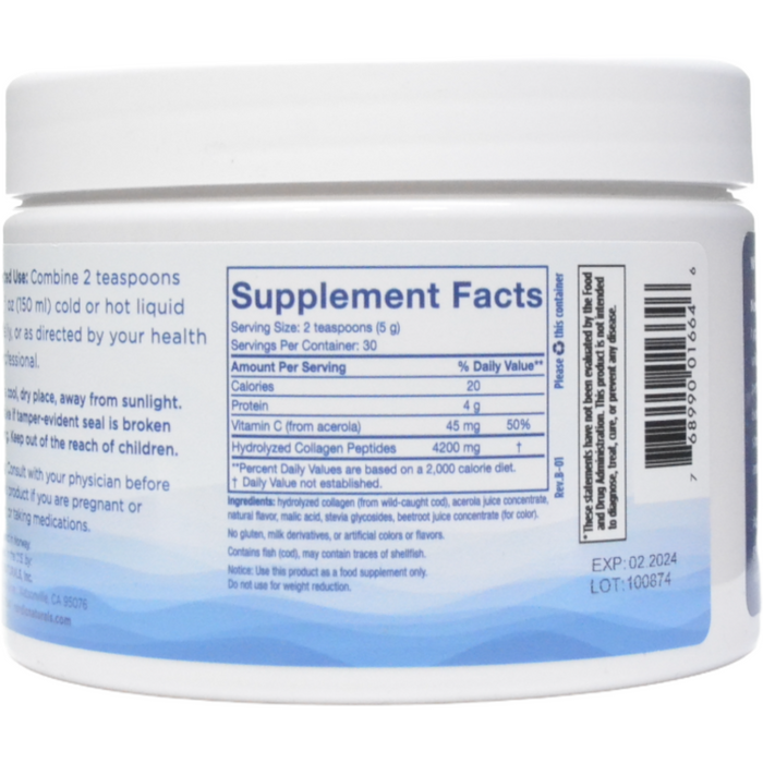 Nordic Naturals Marine Collagen 5.29 oz supplement facts label