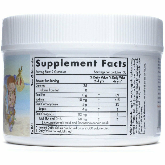 Nordic Naturals Nordic Omega-3 Gummies 60 gummies supplement facts label