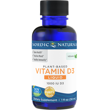 Nordic Naturals Plant Based Vitamin D3, 1 fl oz, front of dropper bottle