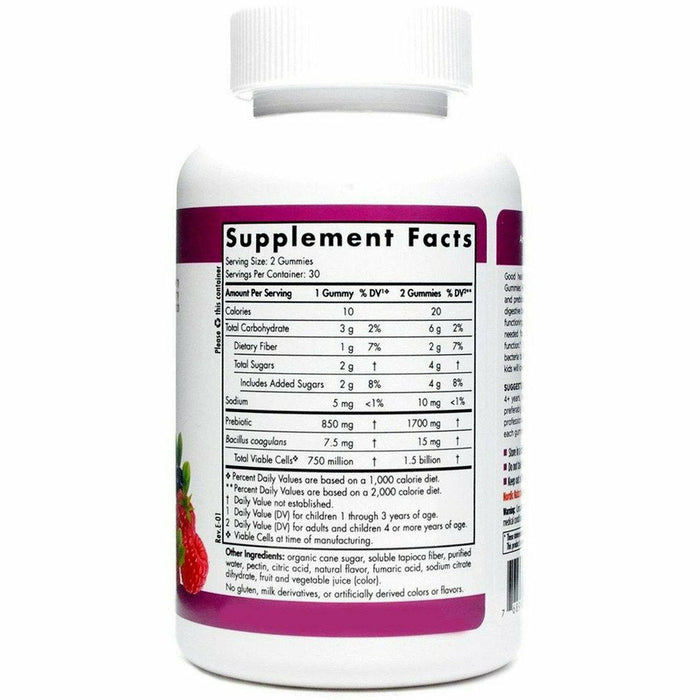 Nordic Naturals Probiotic Kids 60 gummies supplement facts label