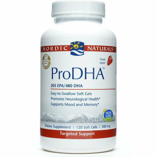 Nordic Naturals ProDHA 500 mg, 120 softgels, front of bottle