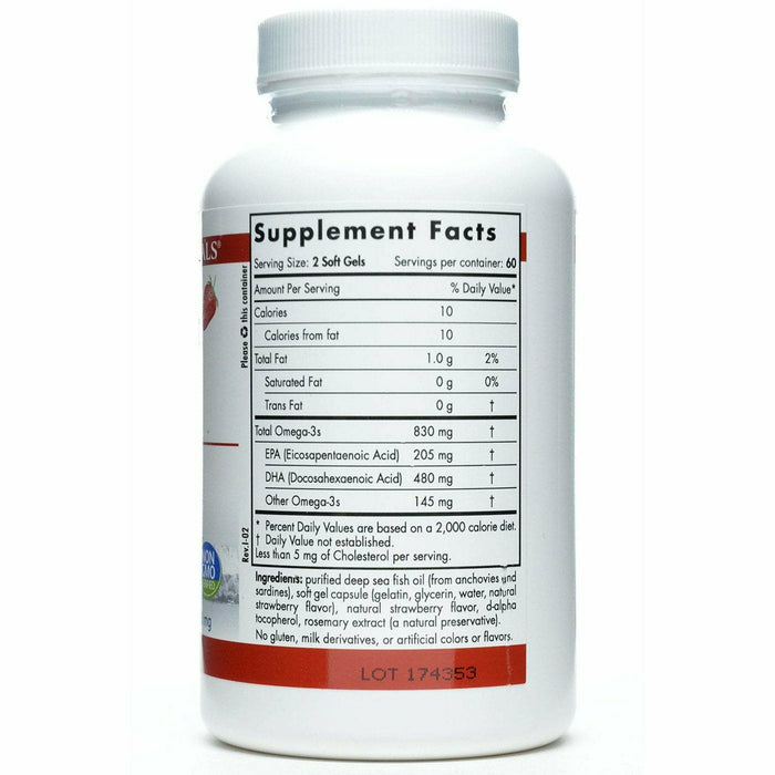 Nordic Naturals ProDHA 500 mg 120 softgels supplement facts label