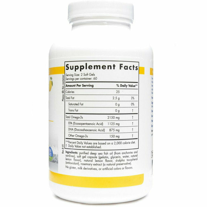Nordic Naturals ProOmega 2000 120 softgels supplement facts label