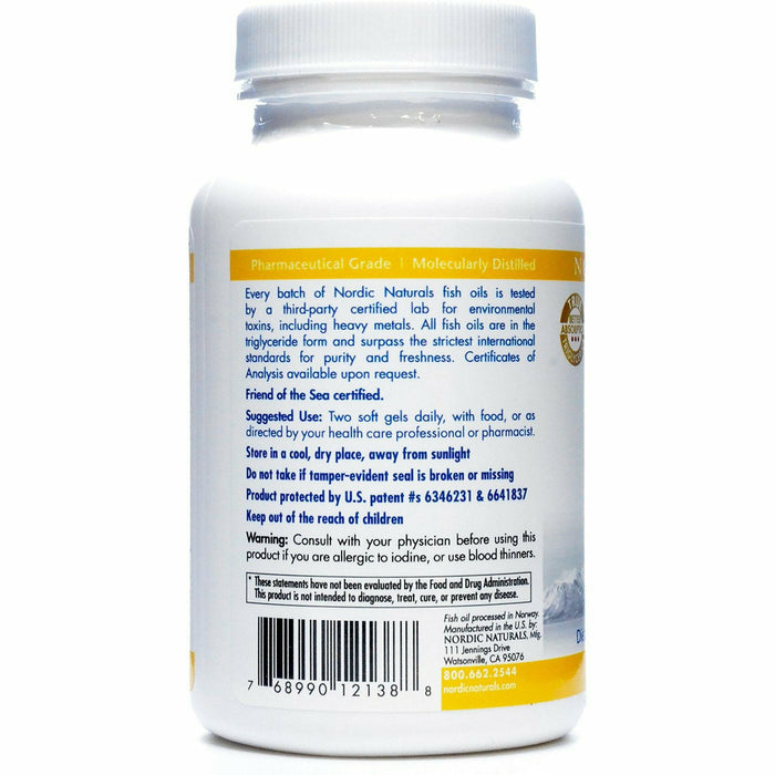 Nordic Naturals ProOmega 2000 60 softgels label information panel