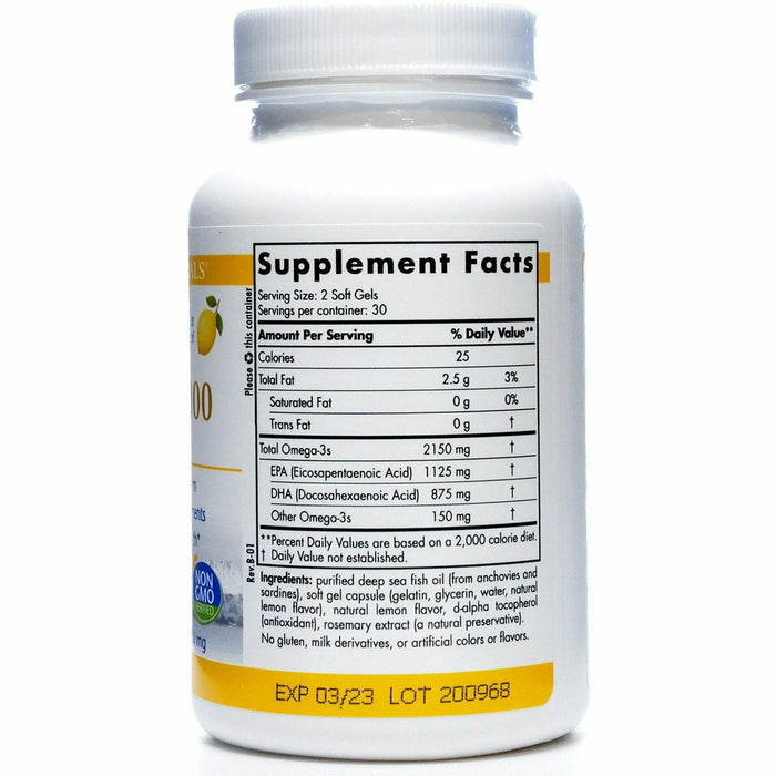 Nordic Naturals ProOmega 2000 60 softgels supplement facts label