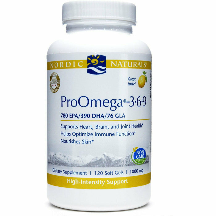 Nordic Naturals ProOmega 3-6-9, 120 softgels, front of bottle