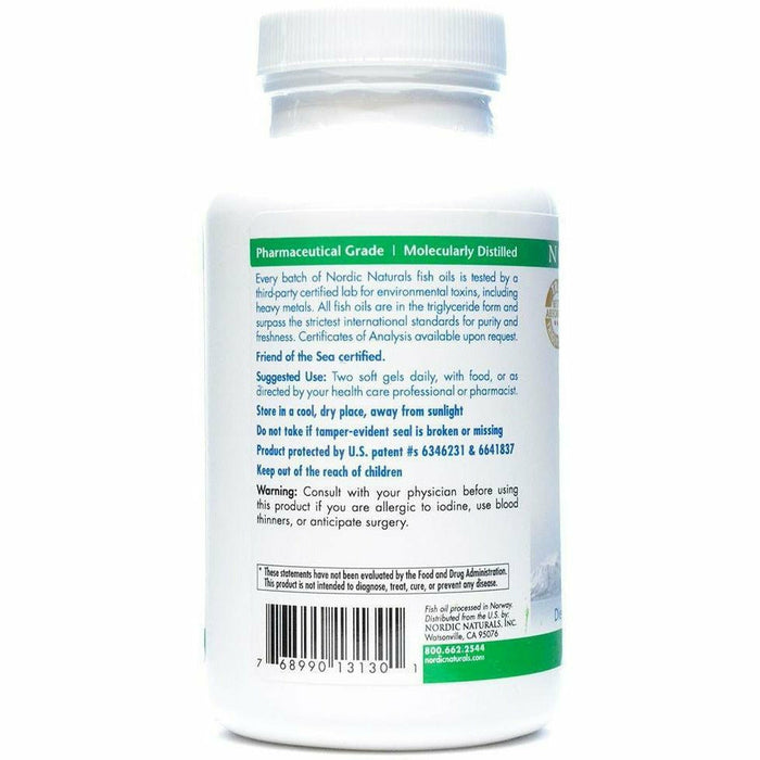 Nordic Naturals ProOmega CoQ10 1000 mg 60 softgels label information panel