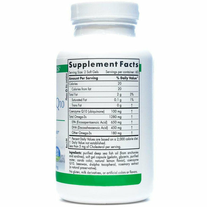 Nordic Naturals ProOmega CoQ10 1000 mg 60 softgels supplement facts label