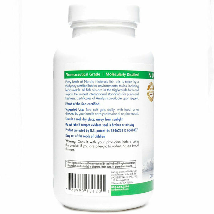 Pro Omega CoQ10 120 gels by Nordic Naturals Information Label