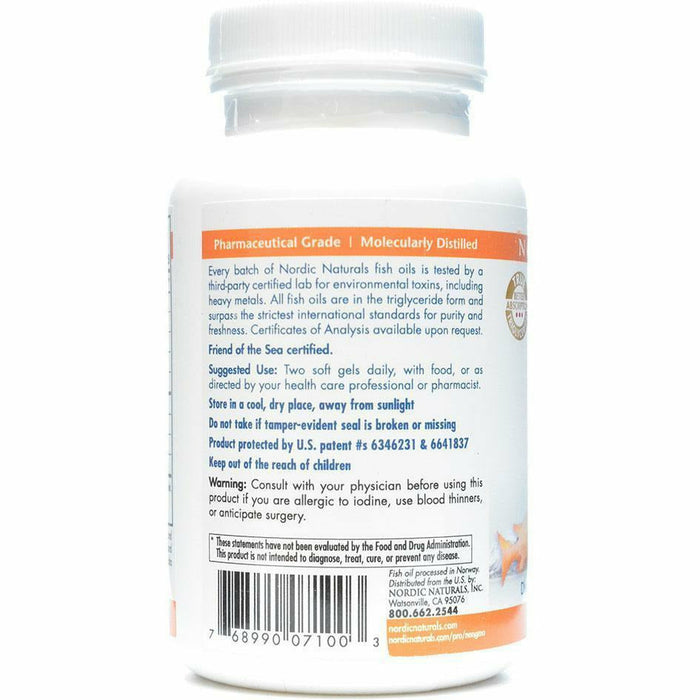Nordic Naturals ProOmega Junior 500 mg 90 softgels label information panel