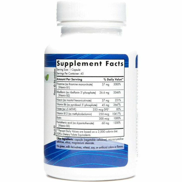 Nordic Naturals Vitamin B Complex 45 capsules supplement facts label
