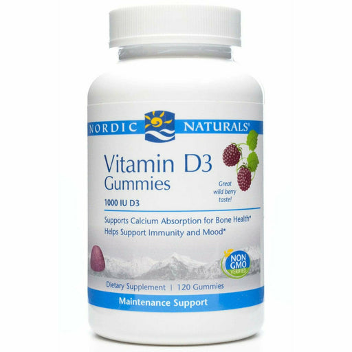 Nordic Naturals Vitamin D3 1000 IU, 120 gummies, front of bottle