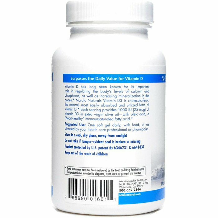 Vitamin D3 Orange Flavor 250 mg 120 gels by Nordic Naturals Information Label