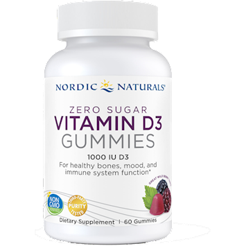 Nordic Naturals Zero Sugar Vitamin D3 1000 IU 60 Gummies