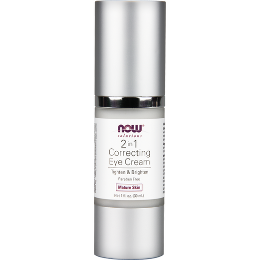 NOW 2 in 1 Correcting Eye Cream, 1 oz, front of pump bottle