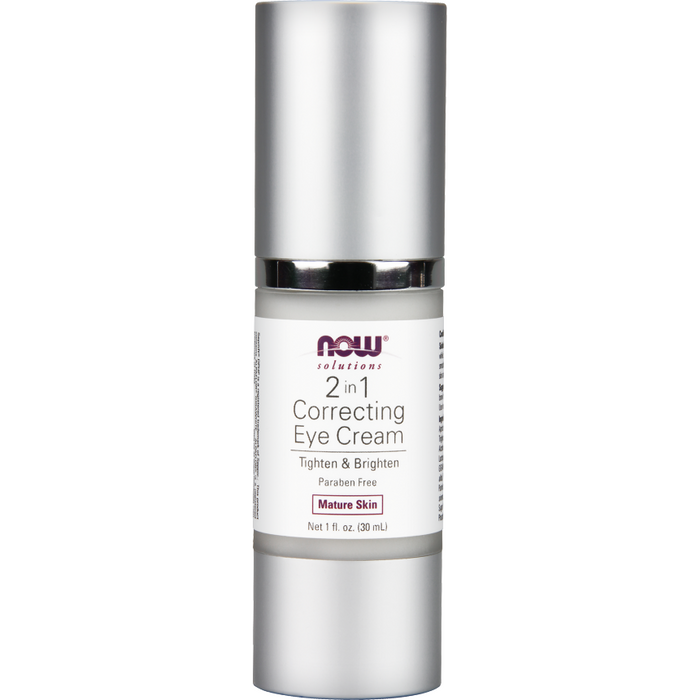NOW 2 in 1 Correcting Eye Cream, 1 oz, front of pump bottle